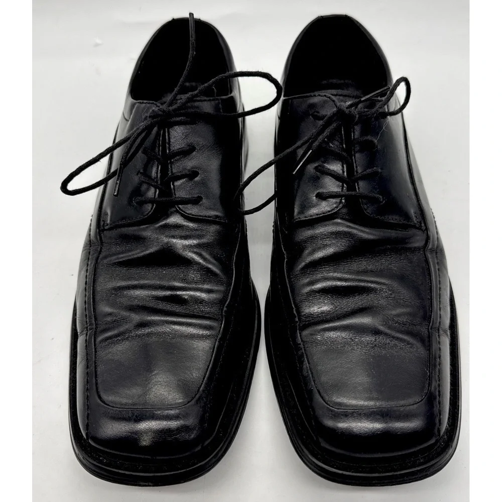 Florsheim Mens Oxford Dress Shoes Square Toe Size 9.5M Black Leather‎